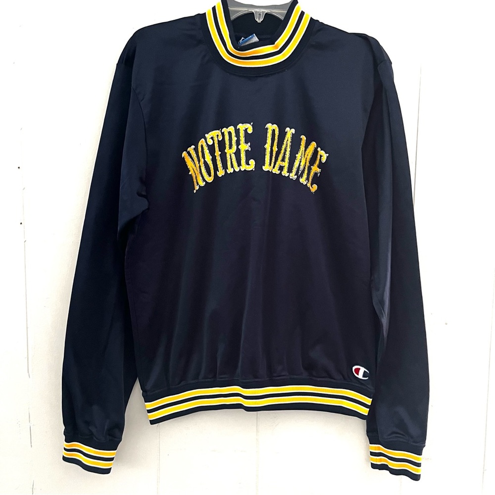 Vintage 80s Champion Notre Dame Fighting Irish Pullover Satin Sweatshirt Sz L